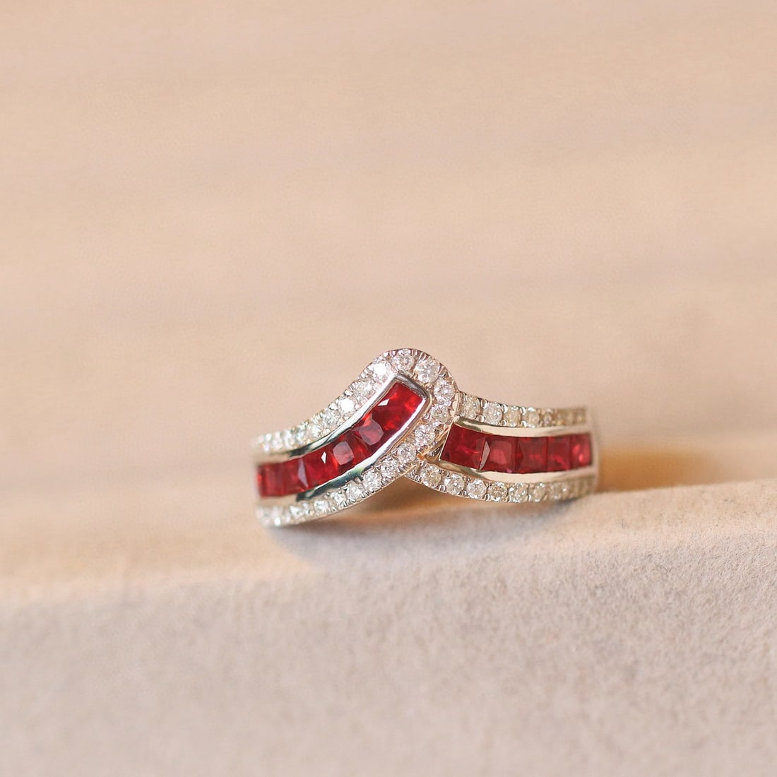 14k Gold 1.34 Ctw Natural Ruby & Diamond Ring - 6