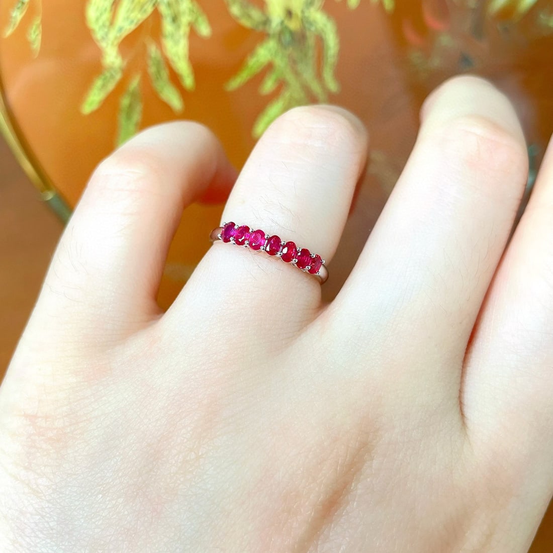 14k Gold 0.6 Ct Natural Ruby Ring - 5