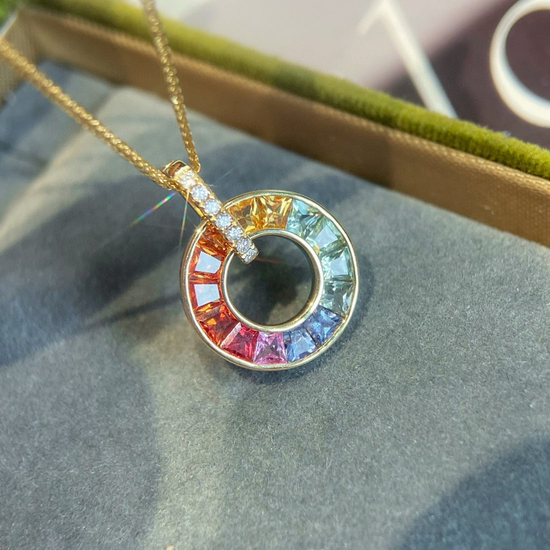 14k Gold 1.67 Ctw Natural Sapphire & Diamond Necklace - 2