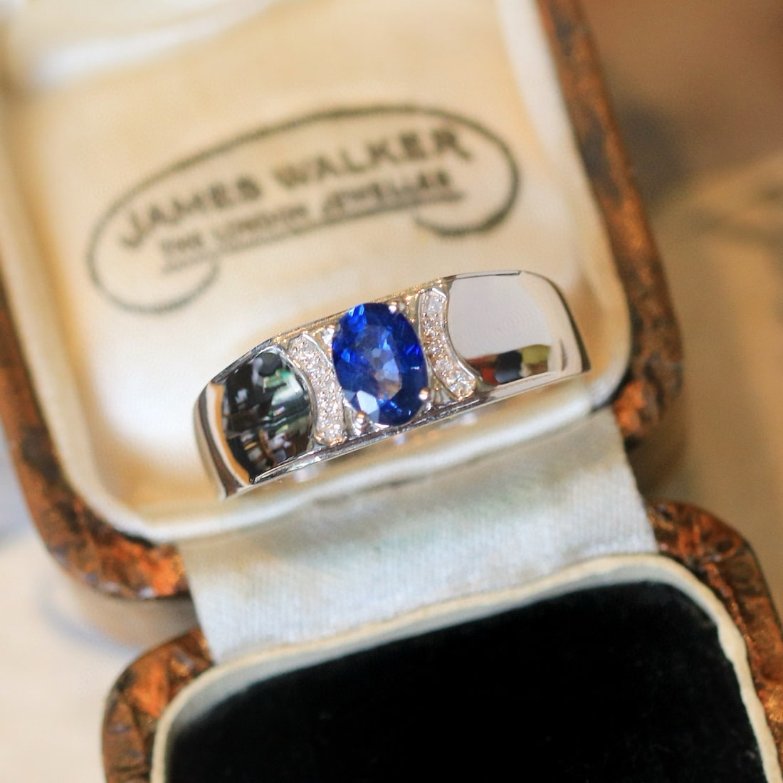 14k Gold 1.20 Ctw Natural Sapphire & Diamond Ring - 2