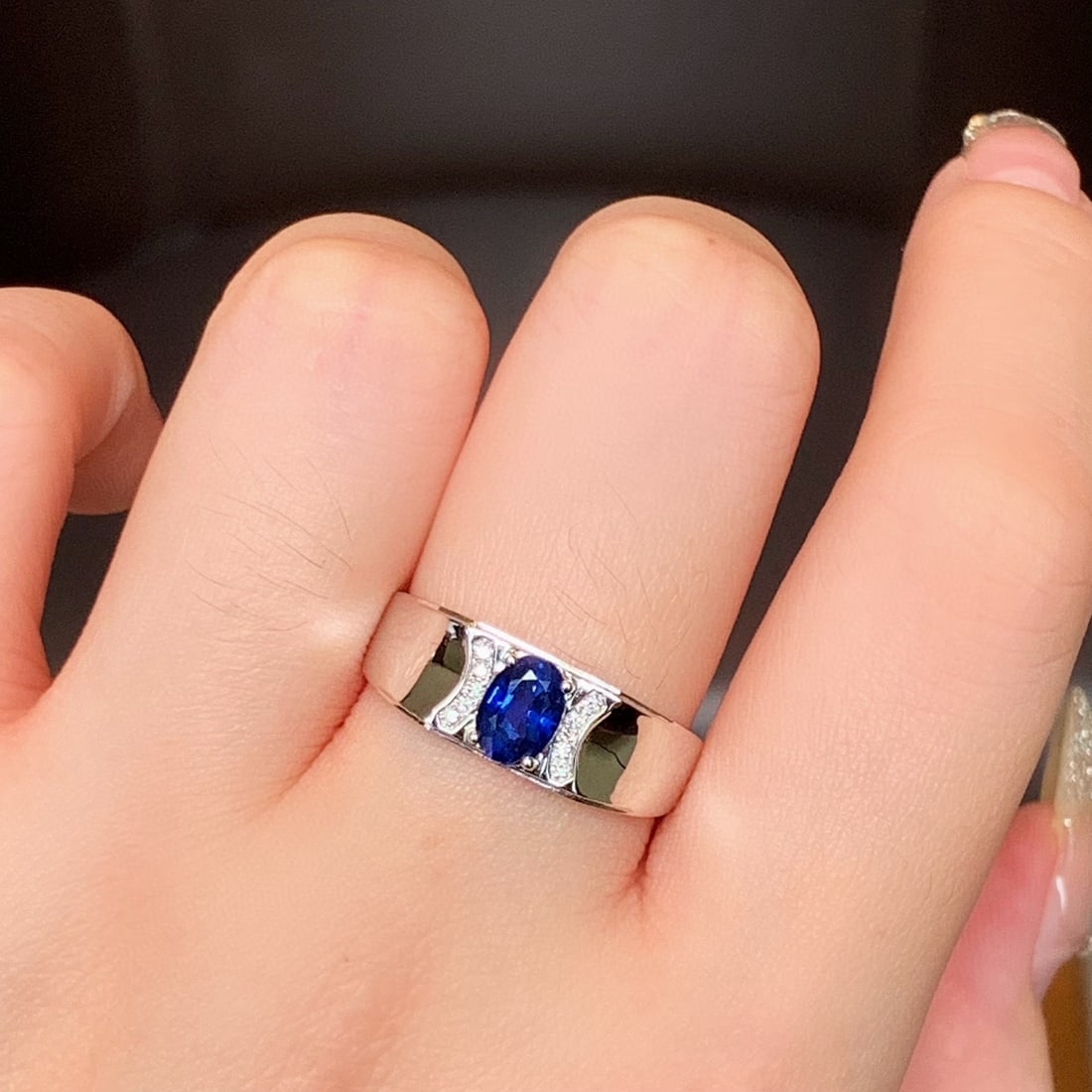 14k Gold 1.20 Ctw Natural Sapphire & Diamond Ring - 5