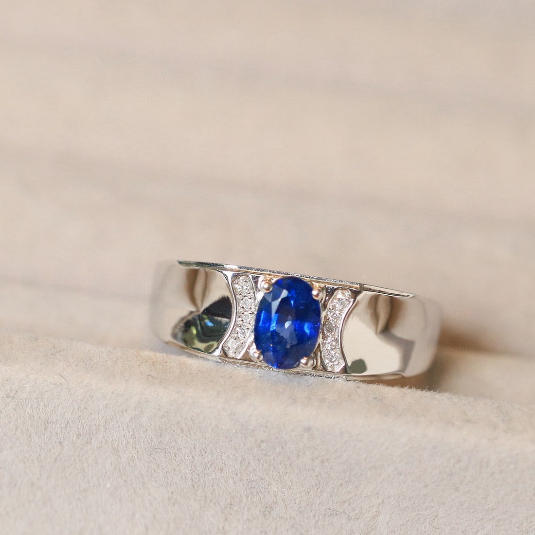 14k Gold 1.20 Ctw Natural Sapphire & Diamond Ring - 6