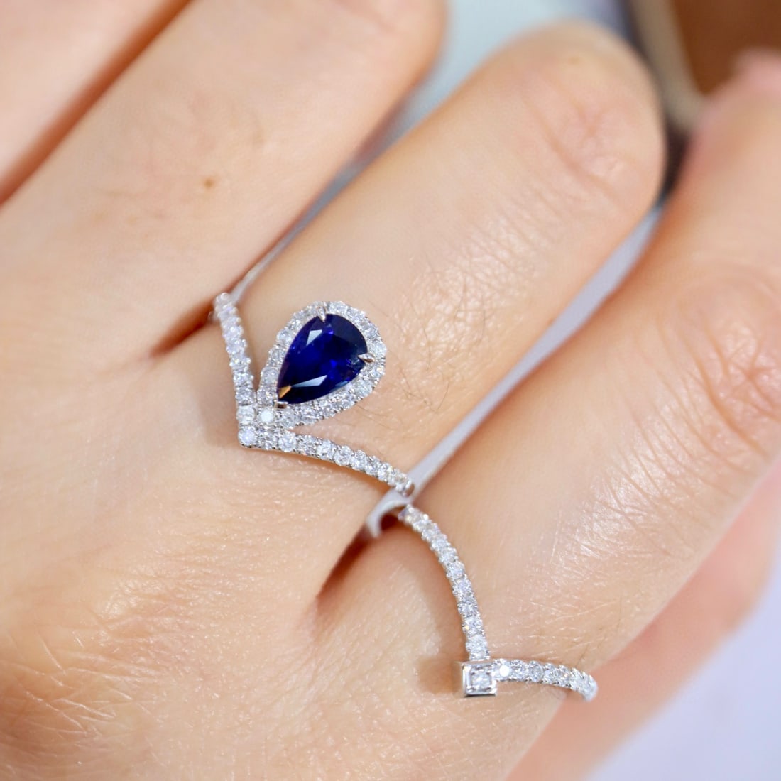 14k Gold 1.32 Ctw Natural Sapphire & Diamond Ring - 8