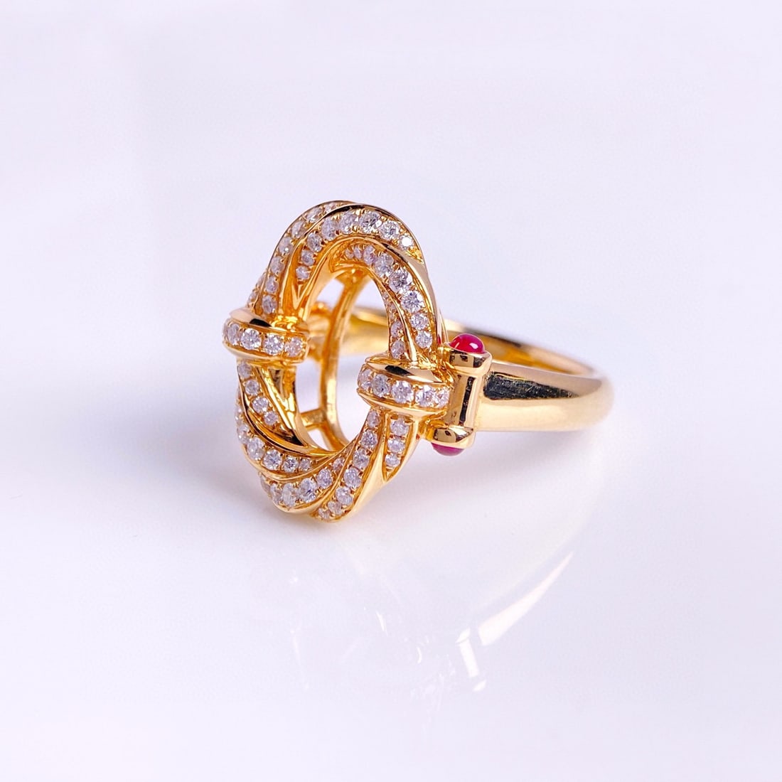 14k Gold 0.83 Ctw Natural Ruby & Diamond Ring - 2