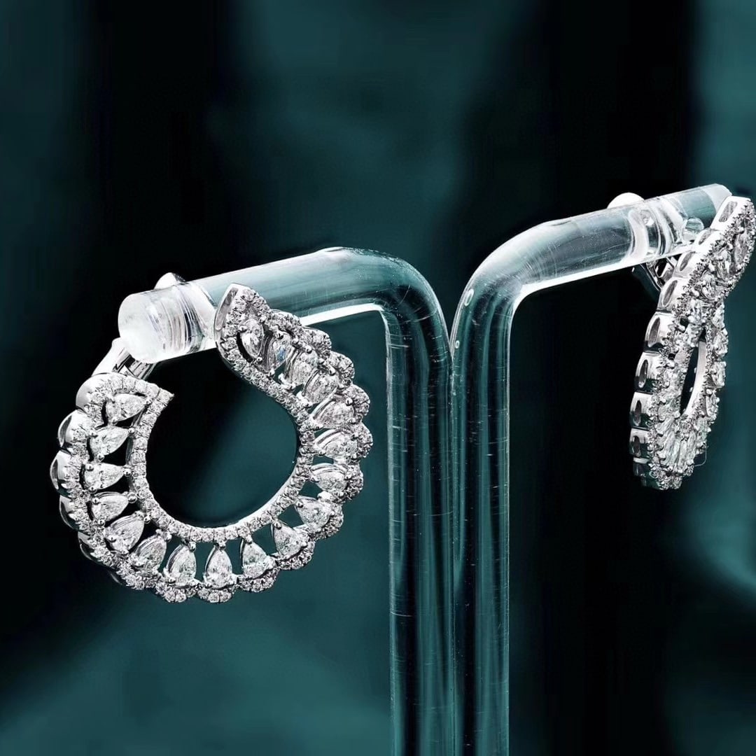 14k Gold 2.50 Ctw Natural H Diamond Earrings - 4