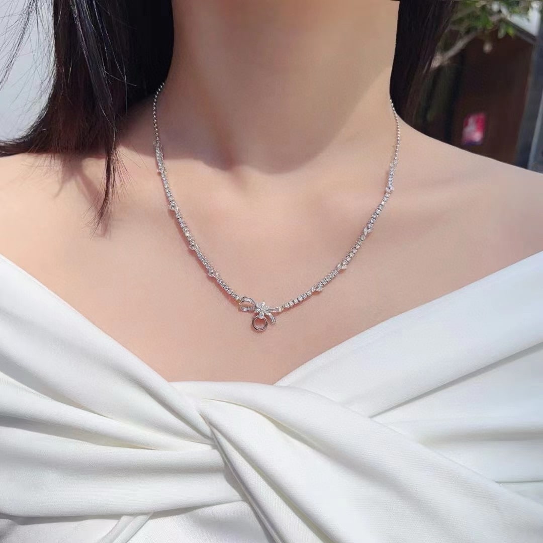 14k Gold 3.62 Ctw Natural H Diamond Necklace - 2