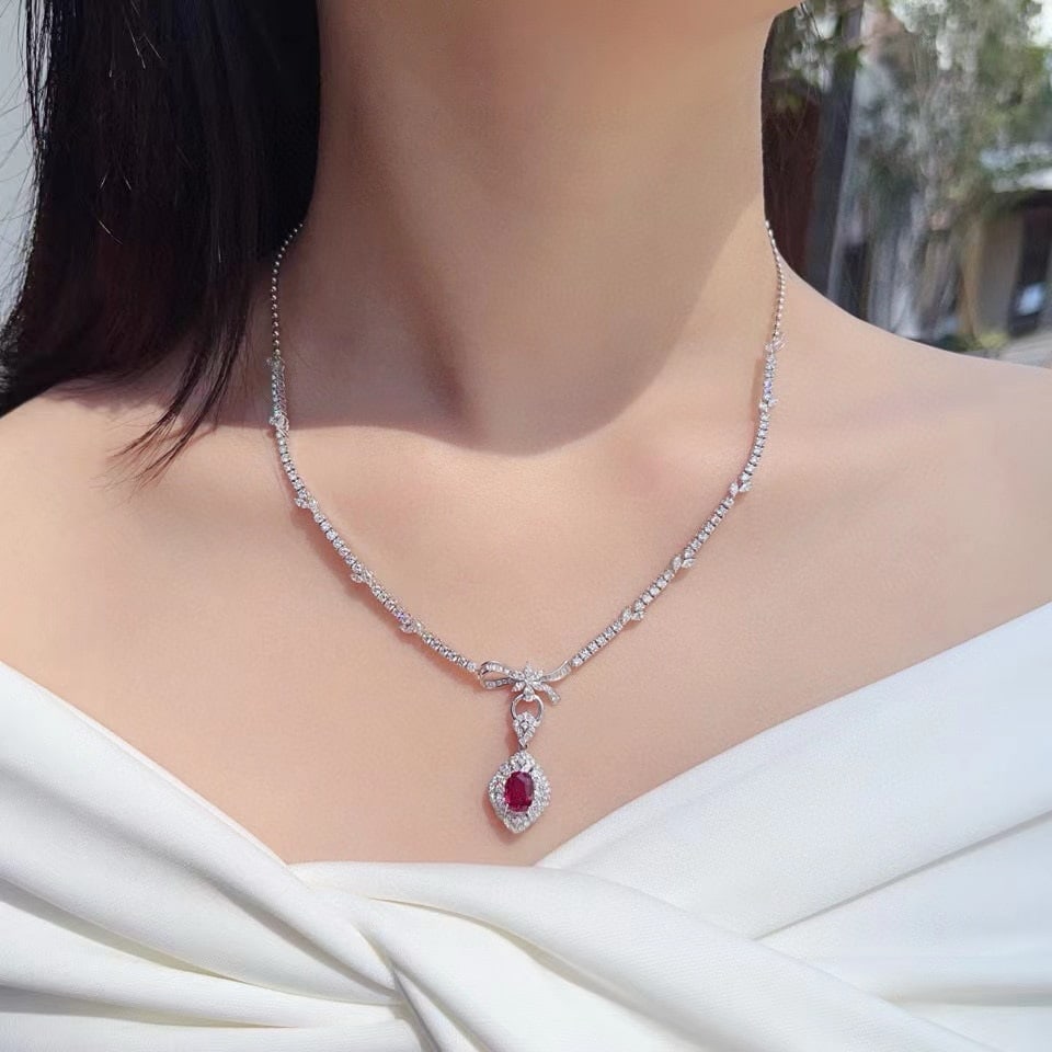 14k Gold 3.62 Ctw Natural H Diamond Necklace - 3