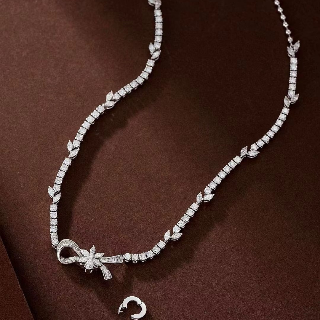 14k Gold 3.62 Ctw Natural H Diamond Necklace - 4