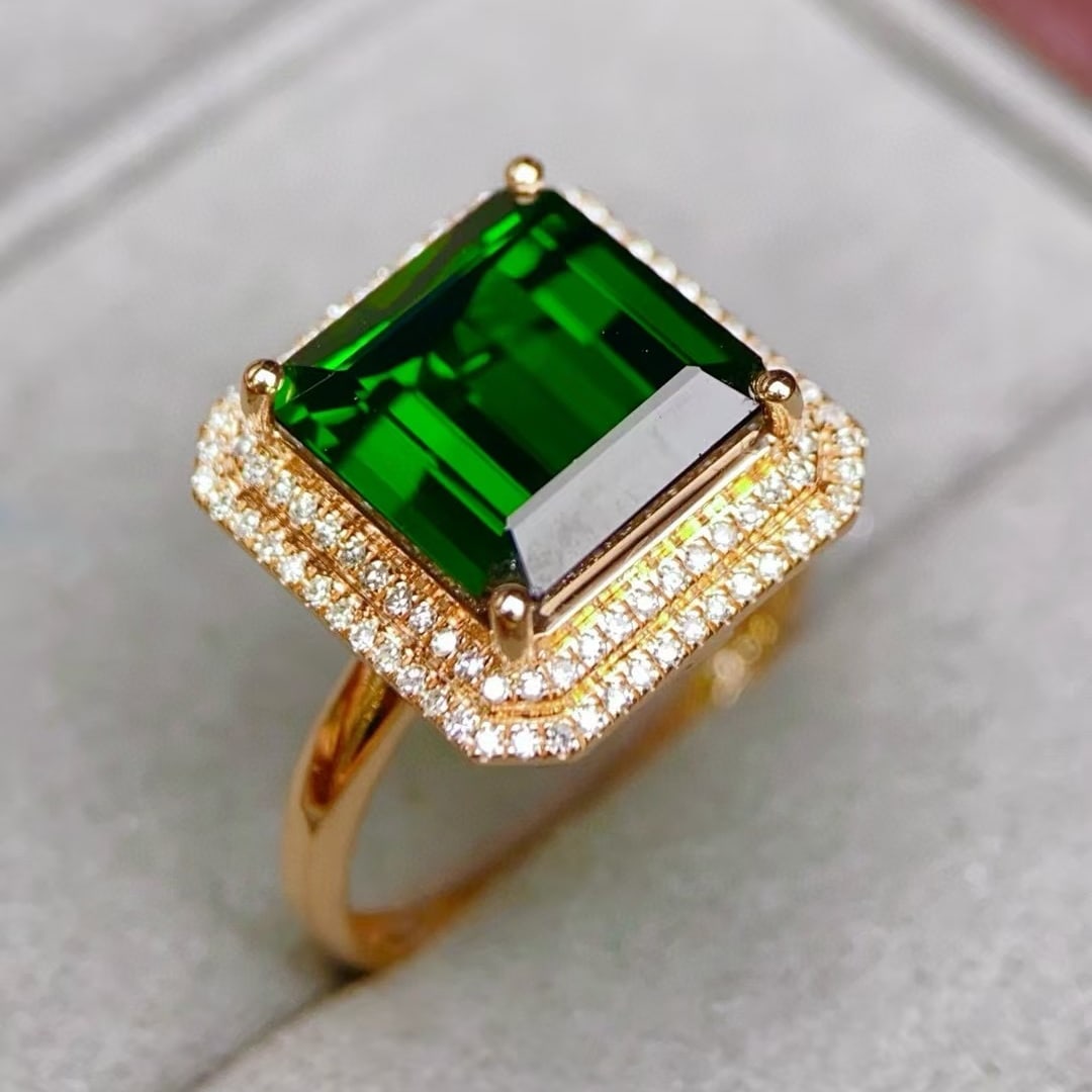 14k Gold 6.45 Ctw Natural Tourmaline & Diamond Ring - 5