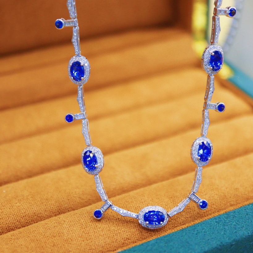14k Gold 6.55 Ctw Natural Sapphire & Sapphire Bracelet - 3