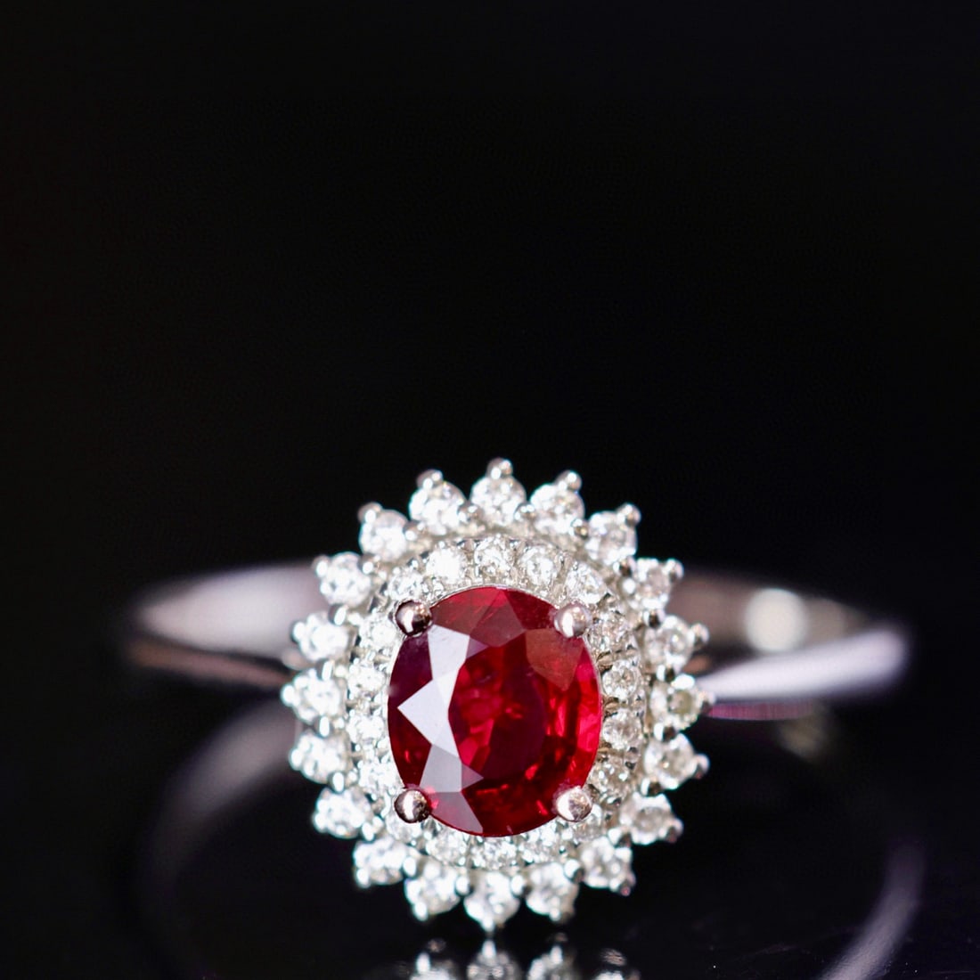 14k Gold 0.86 Ctw Natural Ruby & Diamond Ring - 4