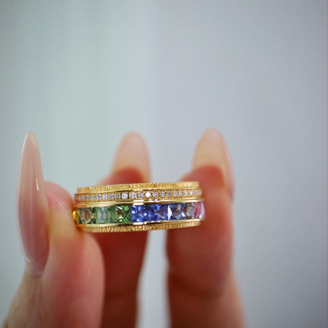 14k Gold 3.72 Ctw Natural Sapphire & Diamond Ring - 3