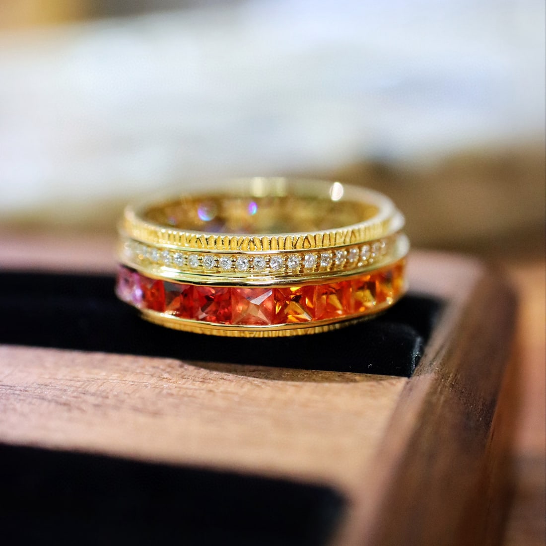 14k Gold 3.72 Ctw Natural Sapphire & Diamond Ring - 4