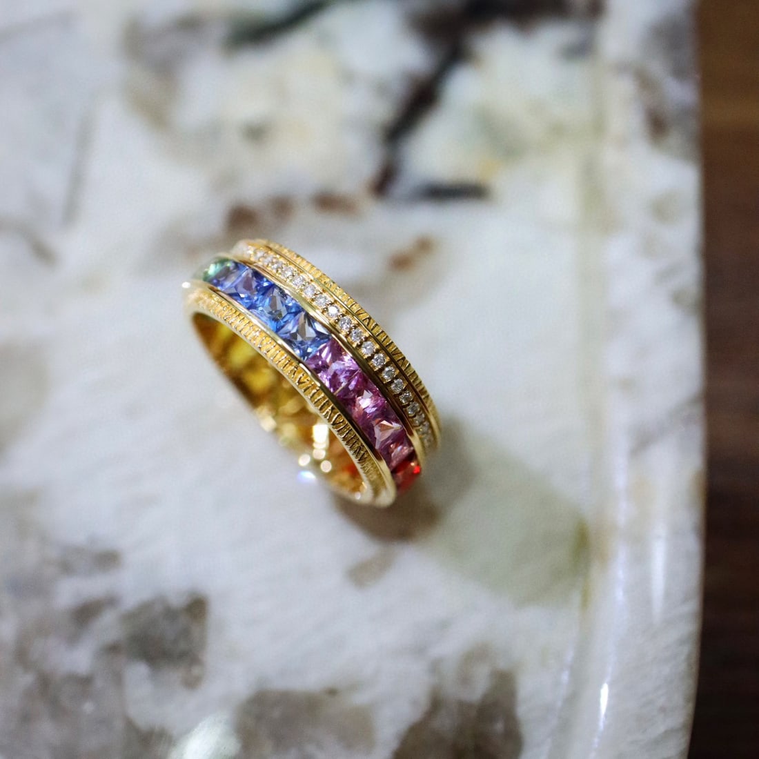14k Gold 3.72 Ctw Natural Sapphire & Diamond Ring - 5