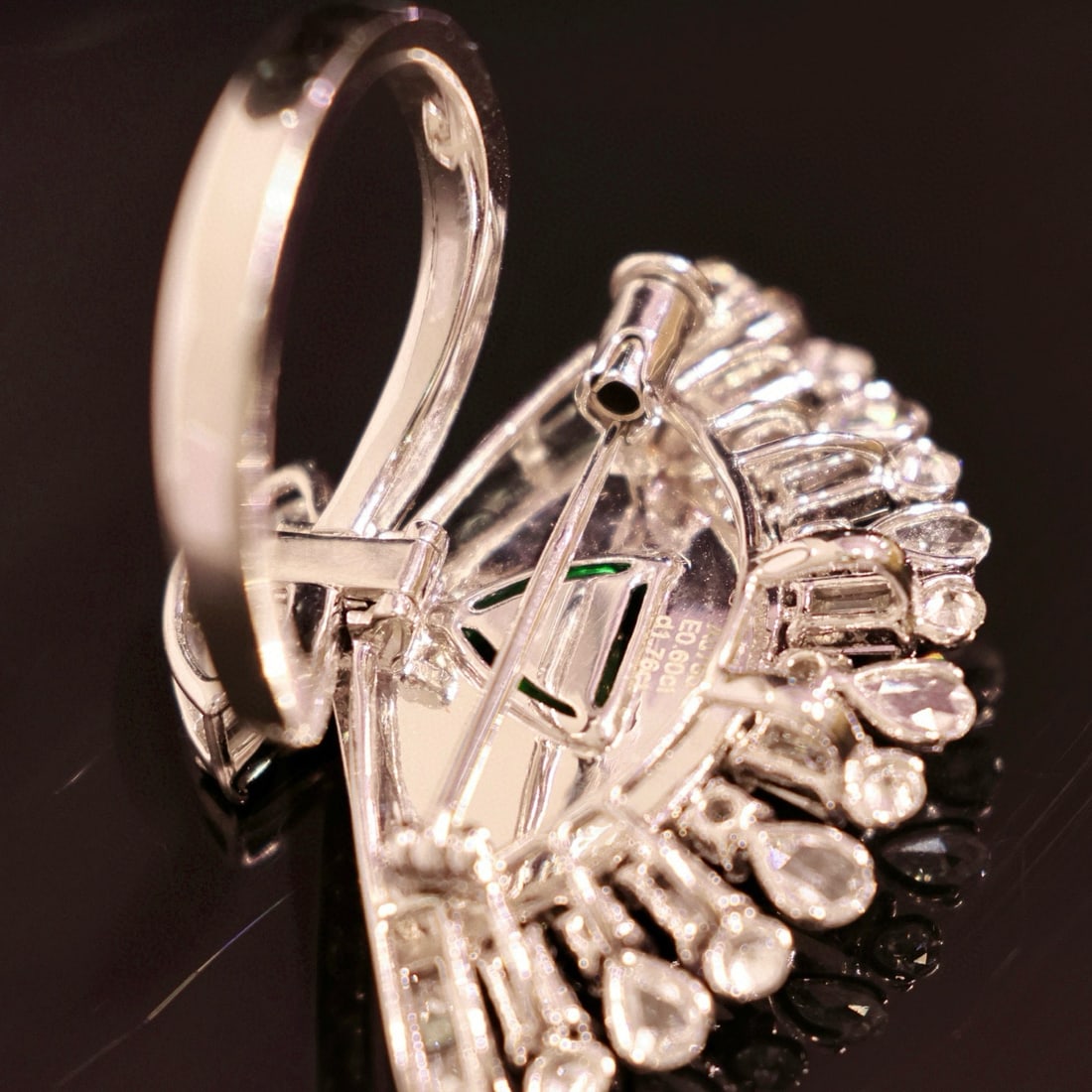14k Gold 2.36 Ctw Vivid Green Natural Emerald & Diamond Ring/brooch/pendant( Without Chain ) - 4