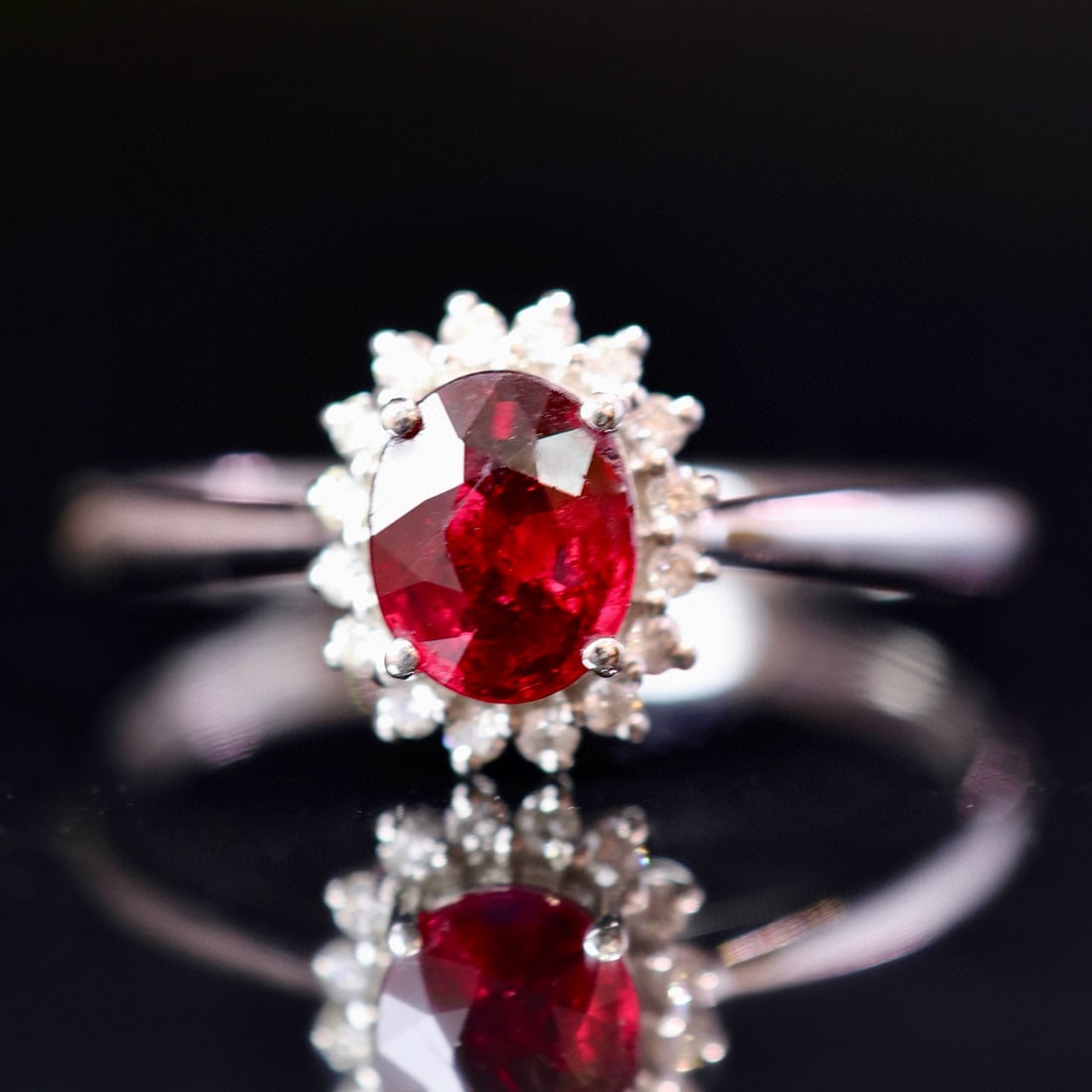 14k Gold 0.84 Ctw Natural Ruby & Diamond Ring - 5
