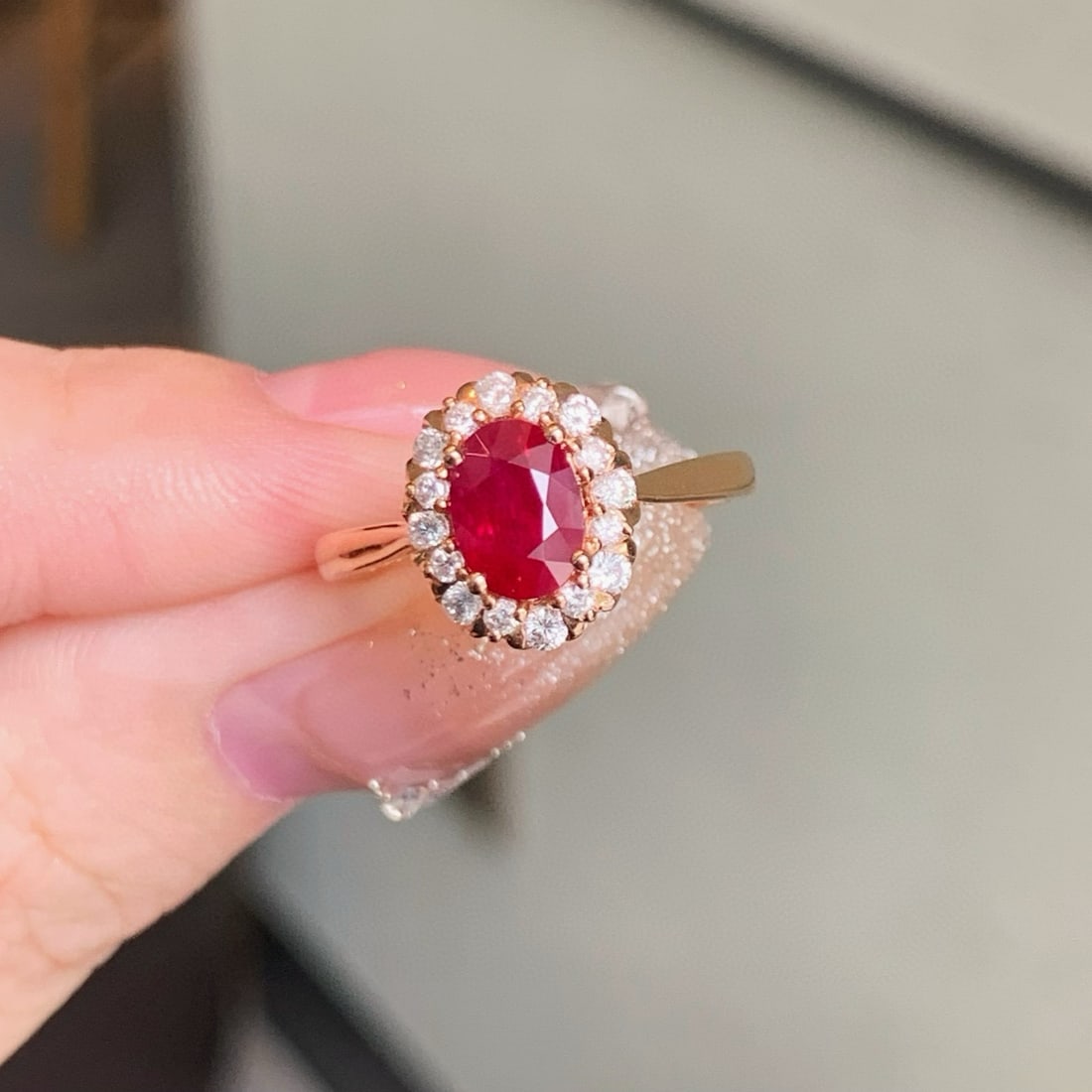 14k Gold 1.38 Ctw Natural Ruby & Diamond Ring - 2
