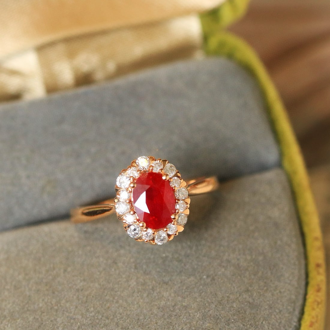 14k Gold 1.38 Ctw Natural Ruby & Diamond Ring - 6