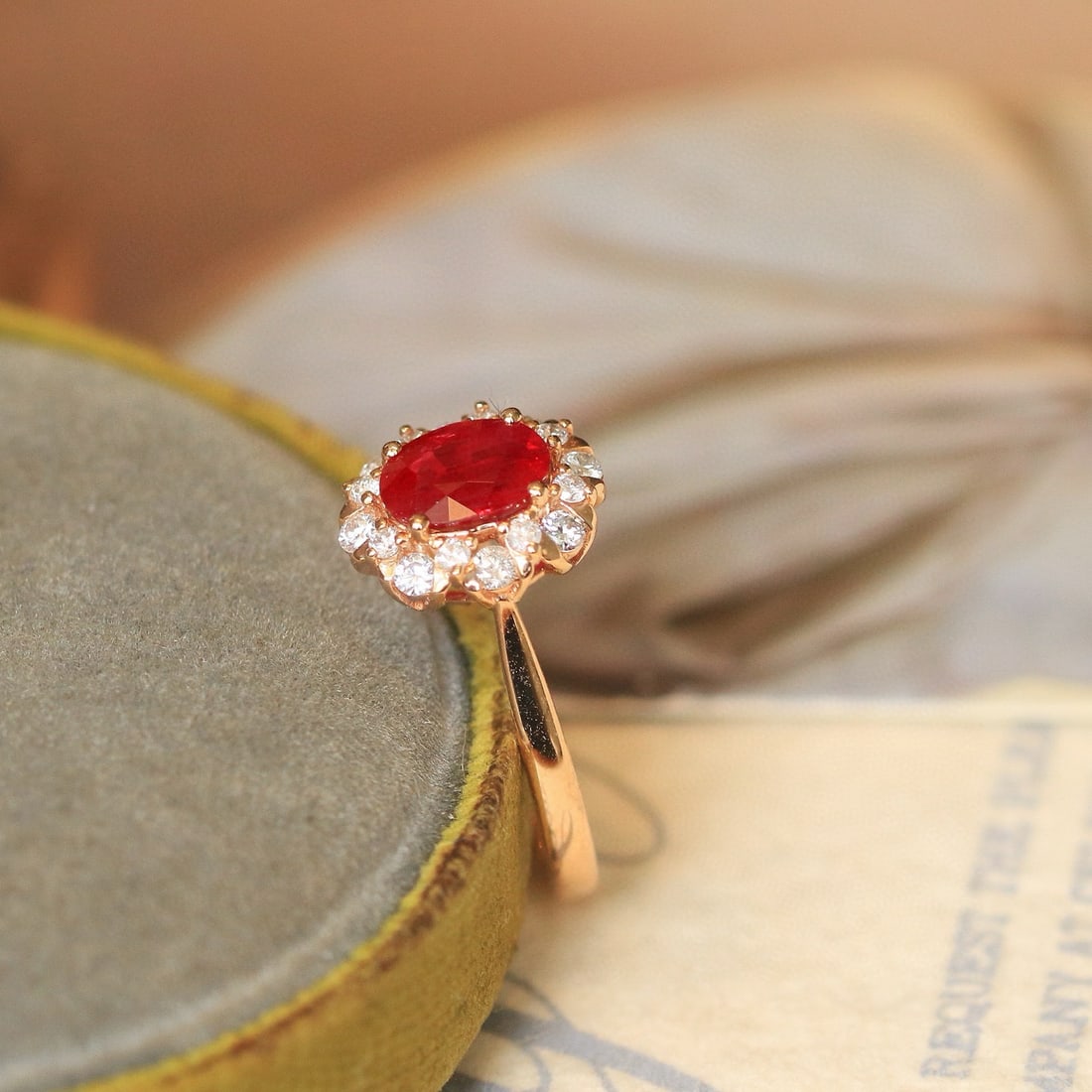 14k Gold 1.38 Ctw Natural Ruby & Diamond Ring - 7