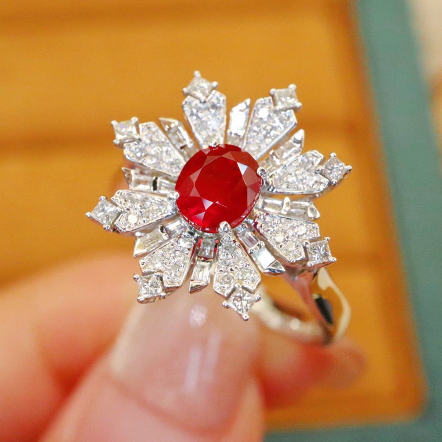 14k Gold 1.39 Ctw Natural Ruby & Diamond Ring/pendant( Without Chain ) - 2