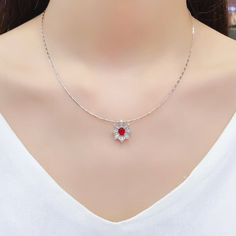 14k Gold 1.39 Ctw Natural Ruby & Diamond Ring/pendant( Without Chain ) - 8