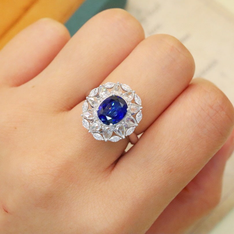 14k Gold 2.75 Ctw Natural Sapphire & Diamond Ring/pendant( Without Chain ) - 7