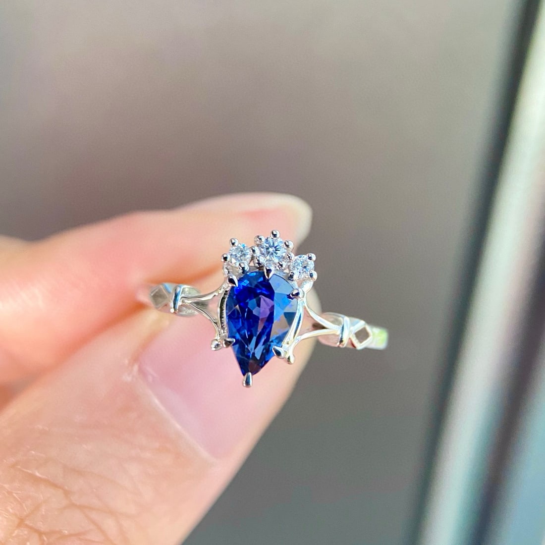14k Gold 1.17 Ctw Natural Sapphire & Diamond Ring - 2