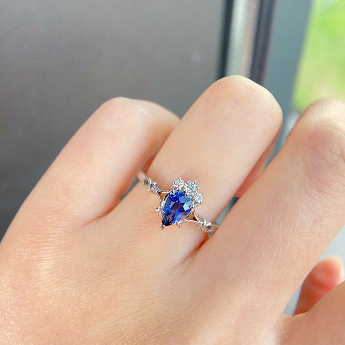 14k Gold 1.17 Ctw Natural Sapphire & Diamond Ring - 3