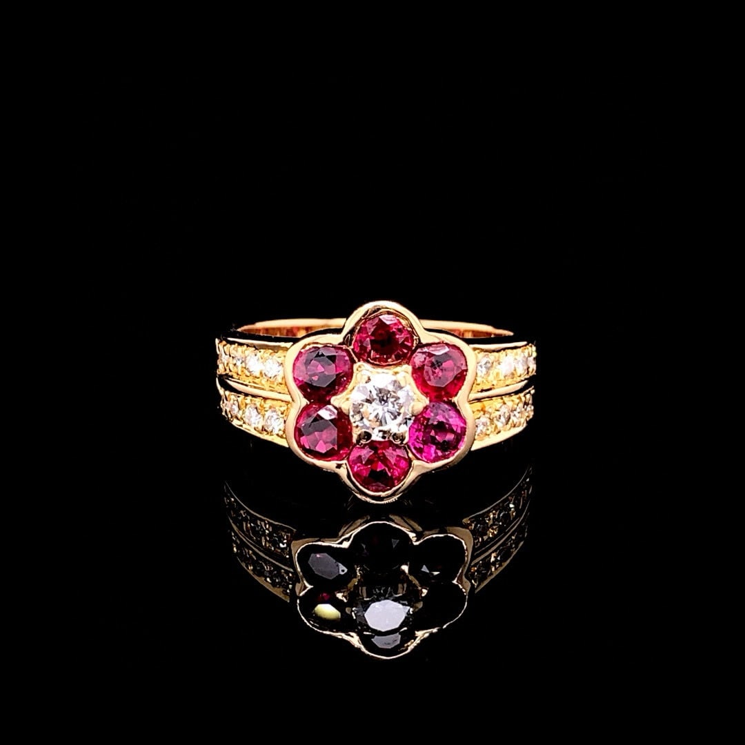 14k Gold 1.47 Ctw Natural Ruby & Diamond Ring (1 of 5)