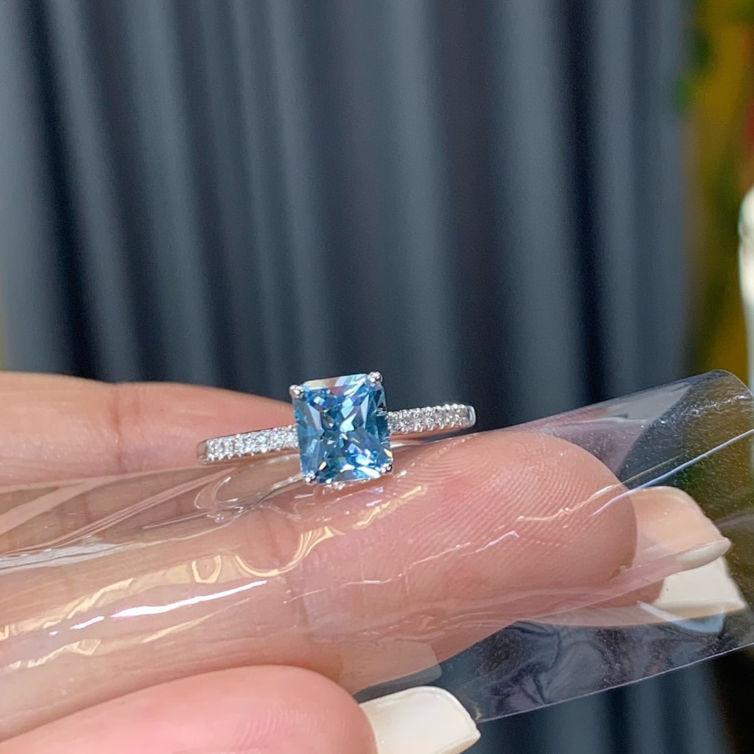 14k Gold 1.15 Ctw Natural Aquamarine & Diamond Ring - 3