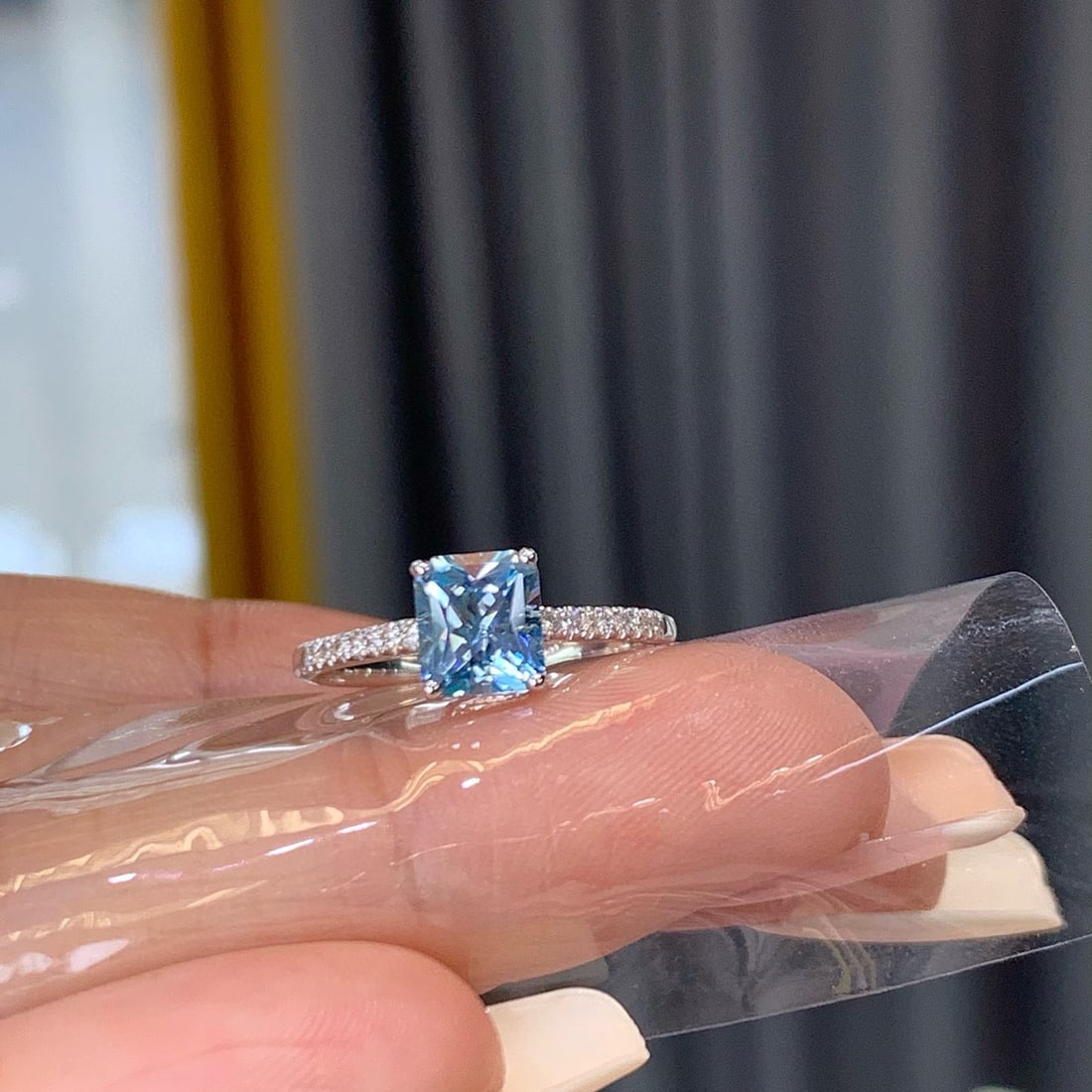 14k Gold 1.15 Ctw Natural Aquamarine & Diamond Ring - 4