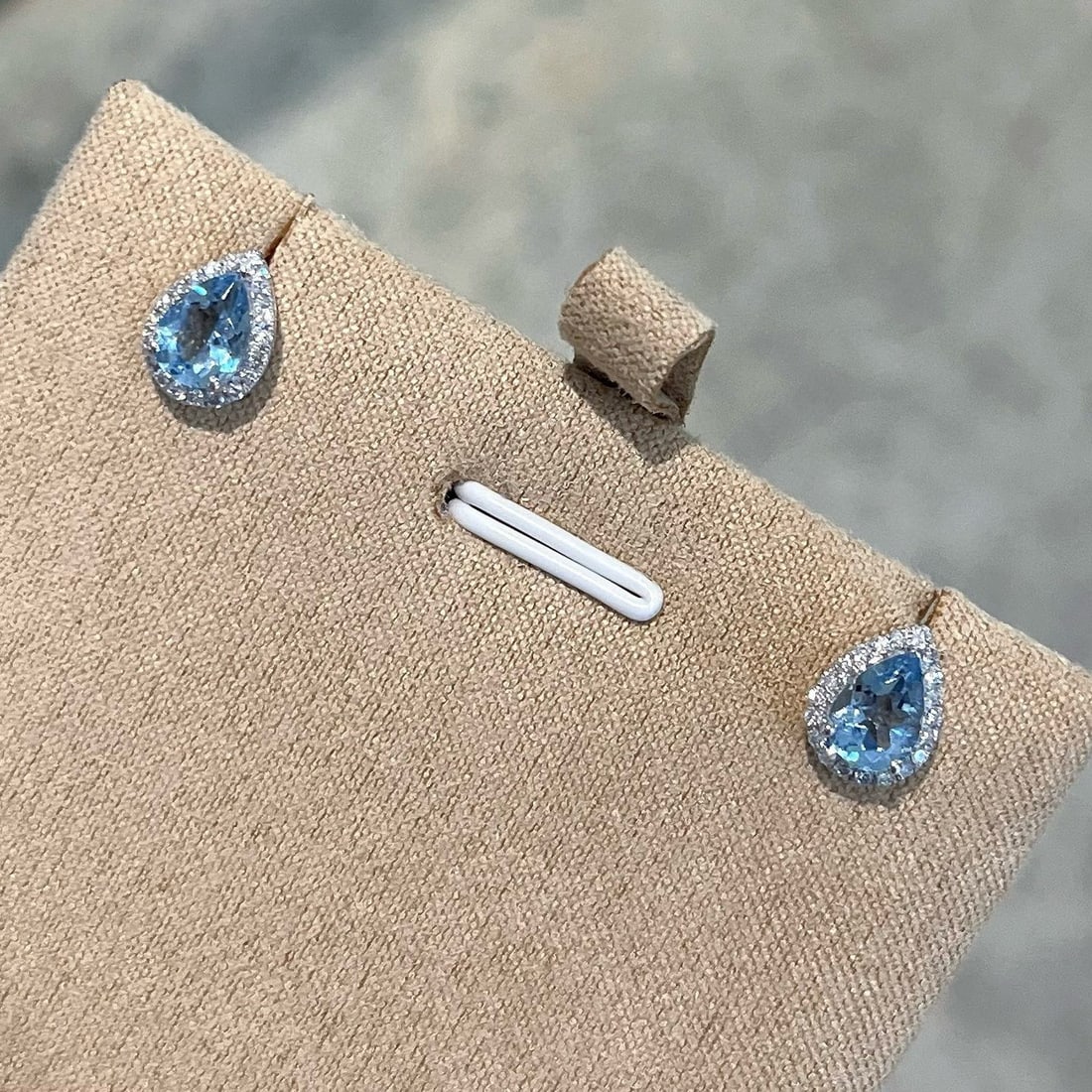 14k Gold 3.12 Ctw Natural Aquamarine & Diamond Jewelry Set - 5