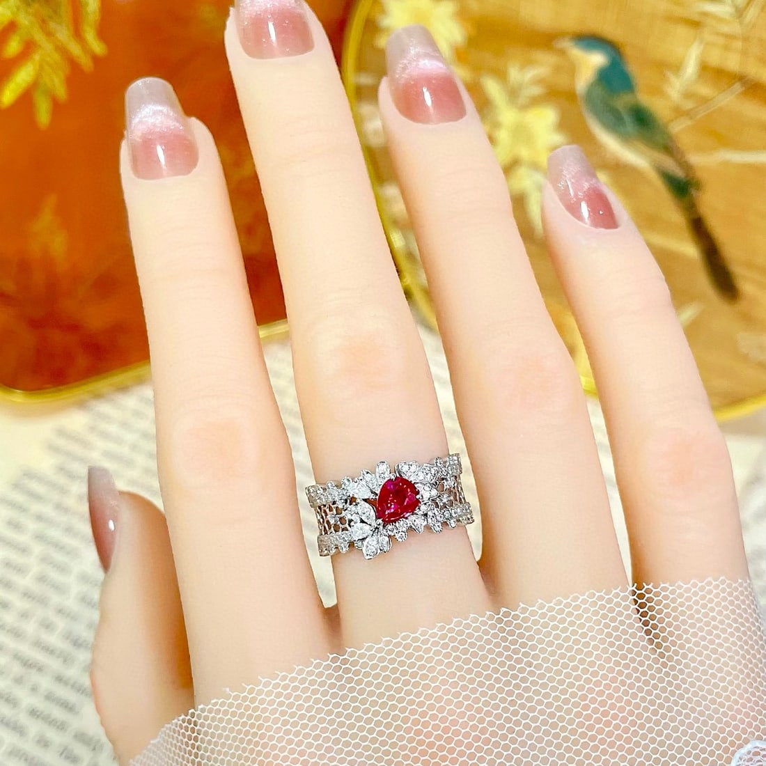 14k Gold 1.09 Ctw Natural Ruby & Diamond Ring - 3