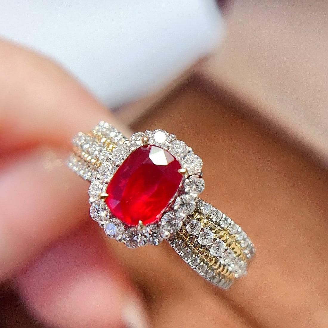 14k Gold 1.57 Ctw Natural Ruby & Diamond Ring - 3