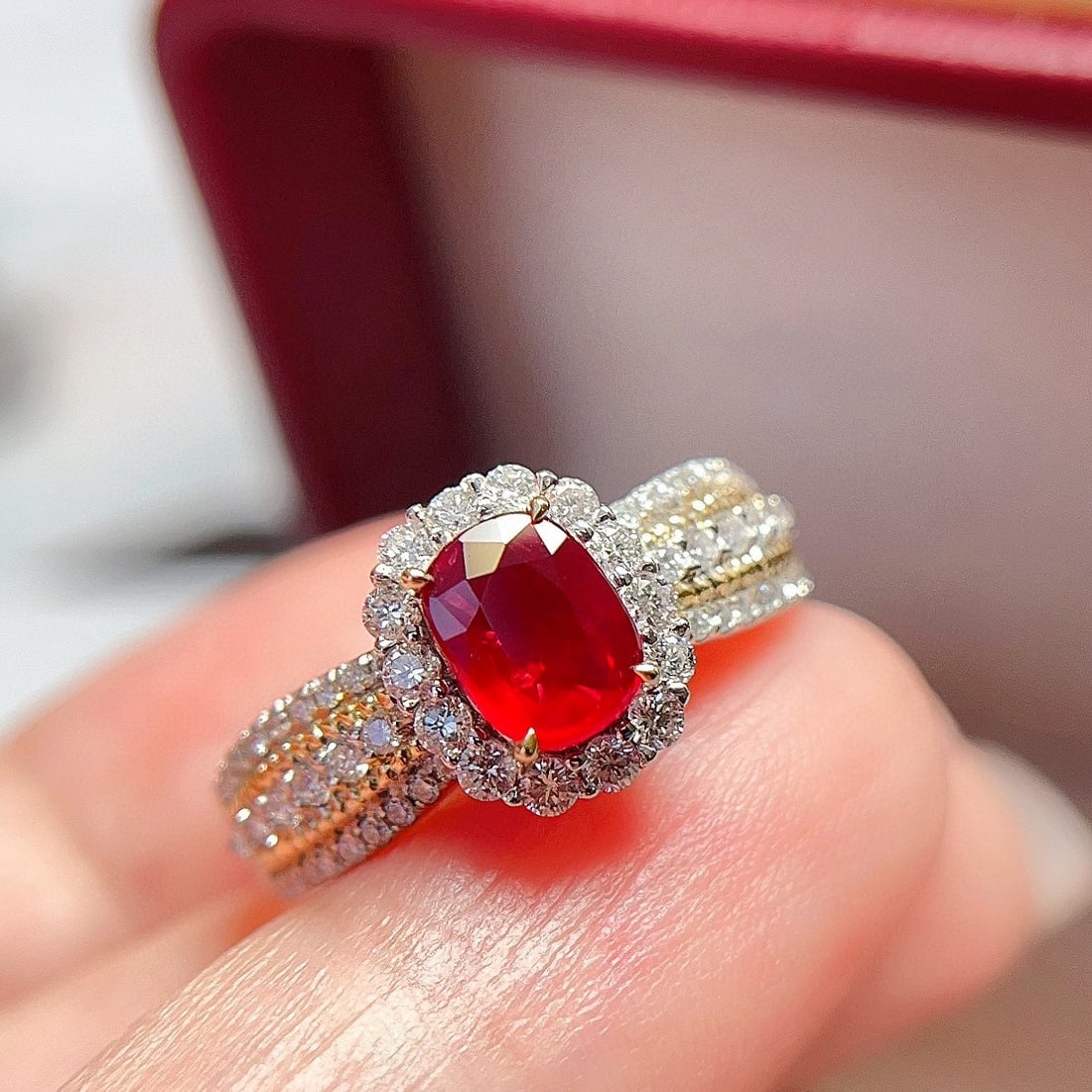 14k Gold 1.57 Ctw Natural Ruby & Diamond Ring - 4
