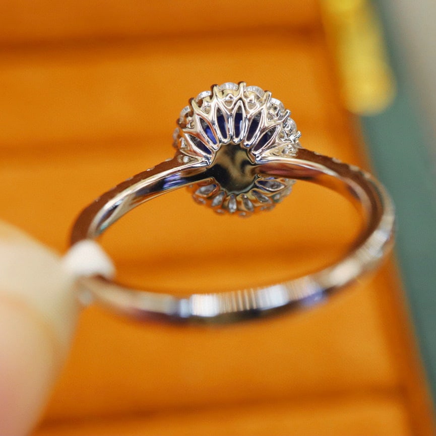 14k Gold 2.57 Ctw Natural Sapphire & Diamond Ring - 4