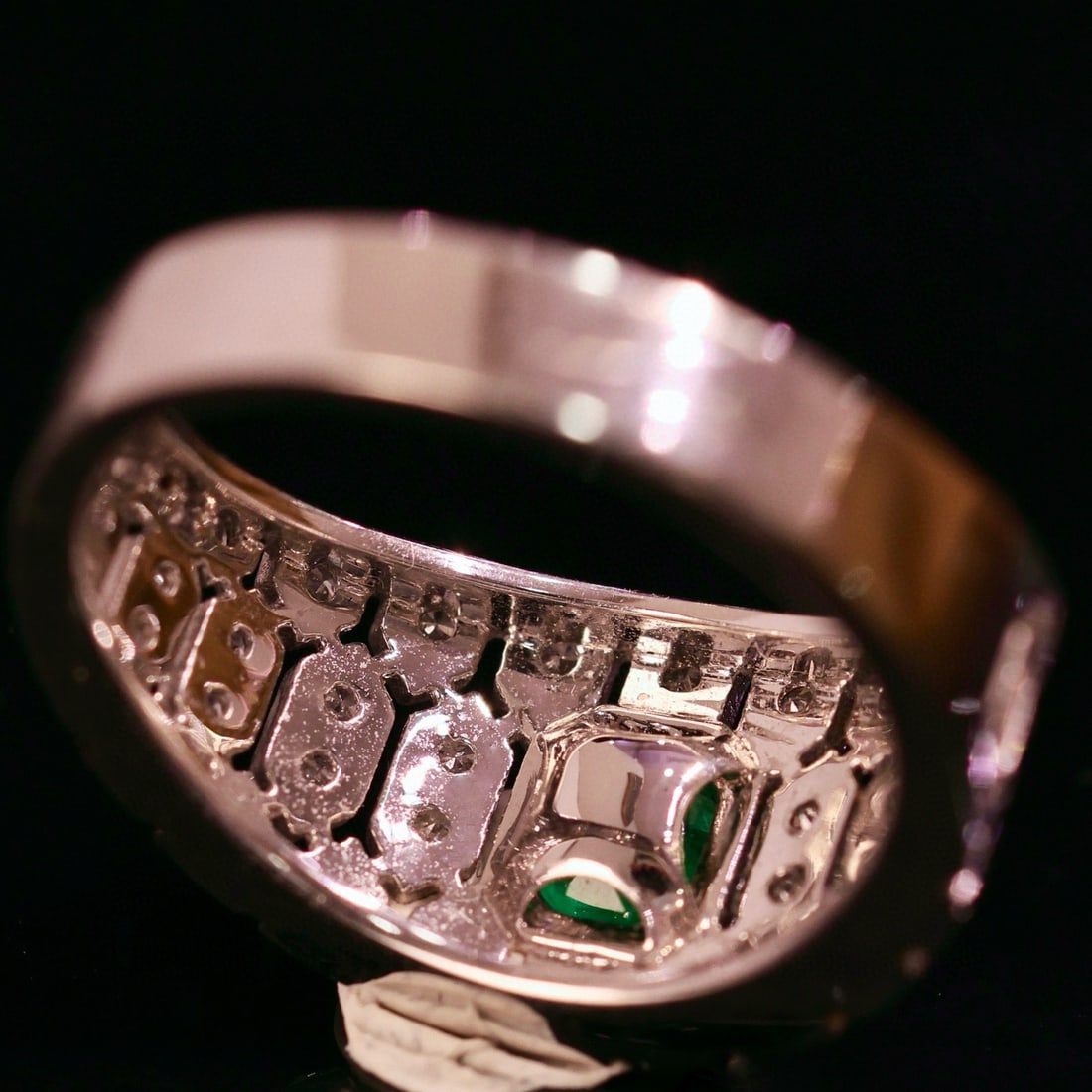 14k Gold 0.60 Ctw Vivid Green Natural Emerald & Diamond Ring - 3