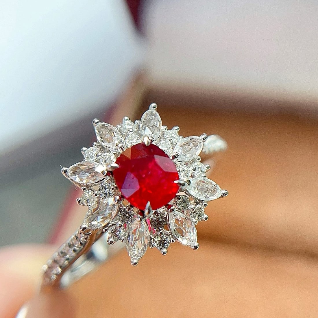 14k Gold 1.27 Ctw Natural Ruby & Diamond Ring - 6