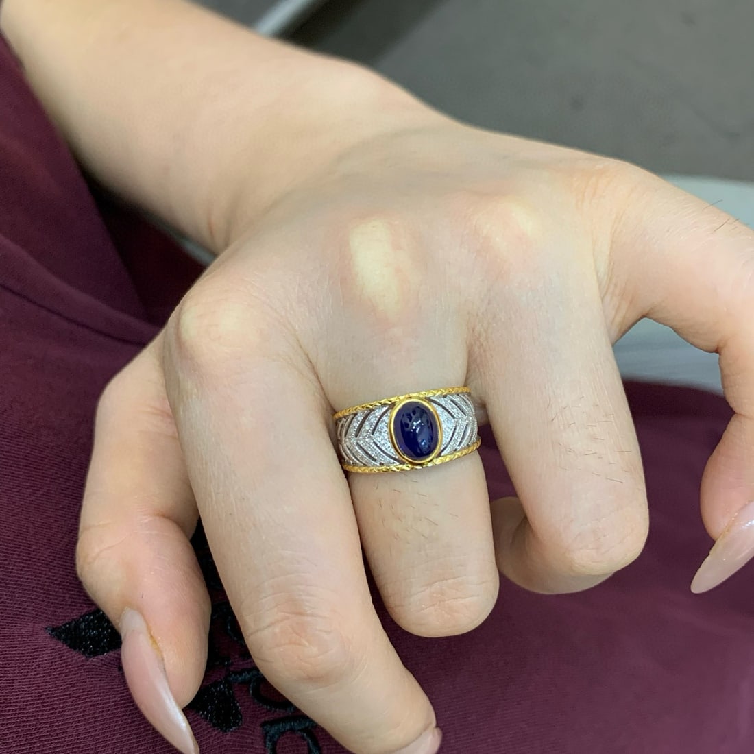14k Gold 2.73 Ctw Natural Sapphire & Diamond Ring - 2