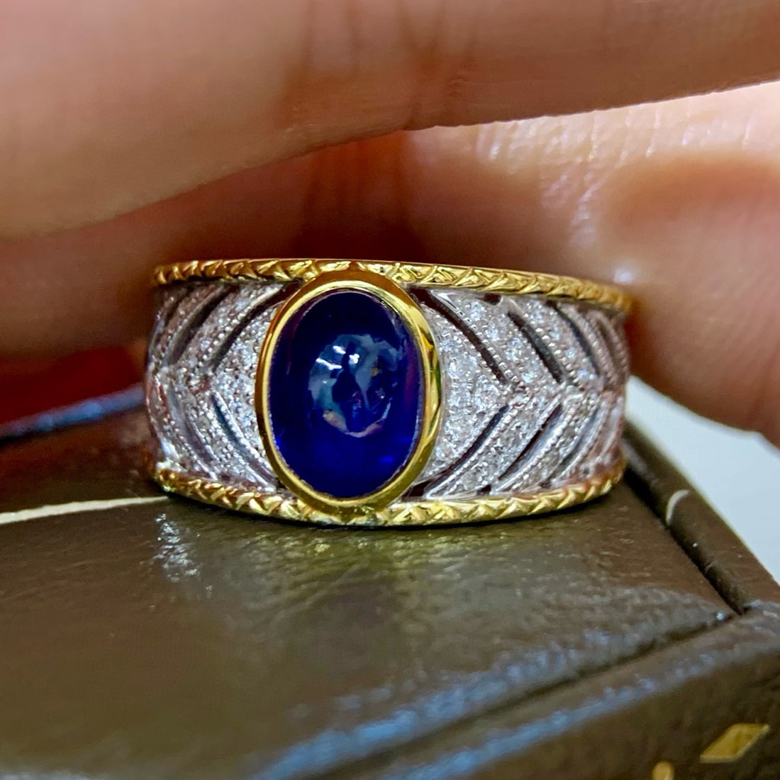 14k Gold 2.73 Ctw Natural Sapphire & Diamond Ring - 4