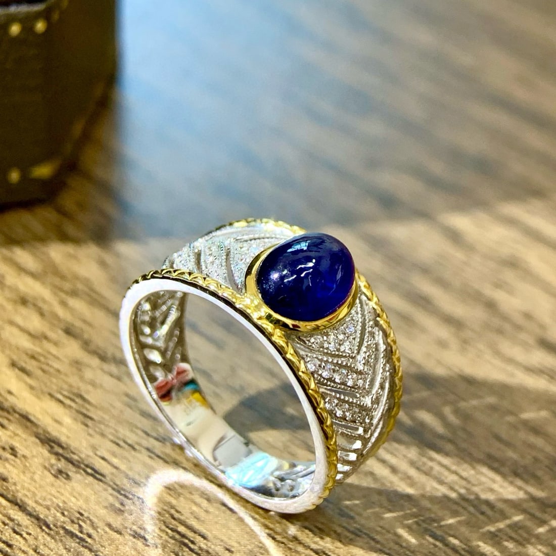 14k Gold 2.73 Ctw Natural Sapphire & Diamond Ring - 5