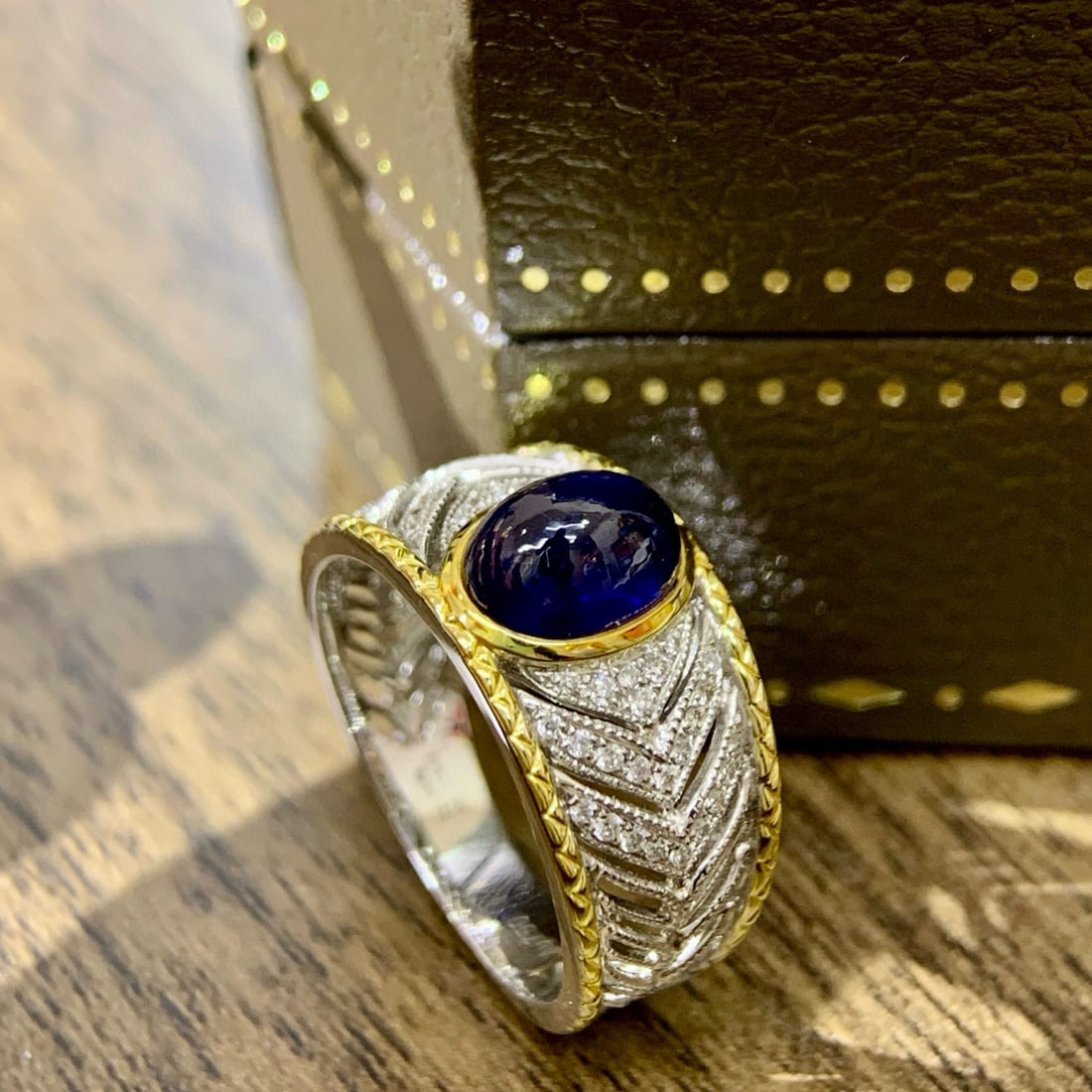 14k Gold 2.73 Ctw Natural Sapphire & Diamond Ring - 6