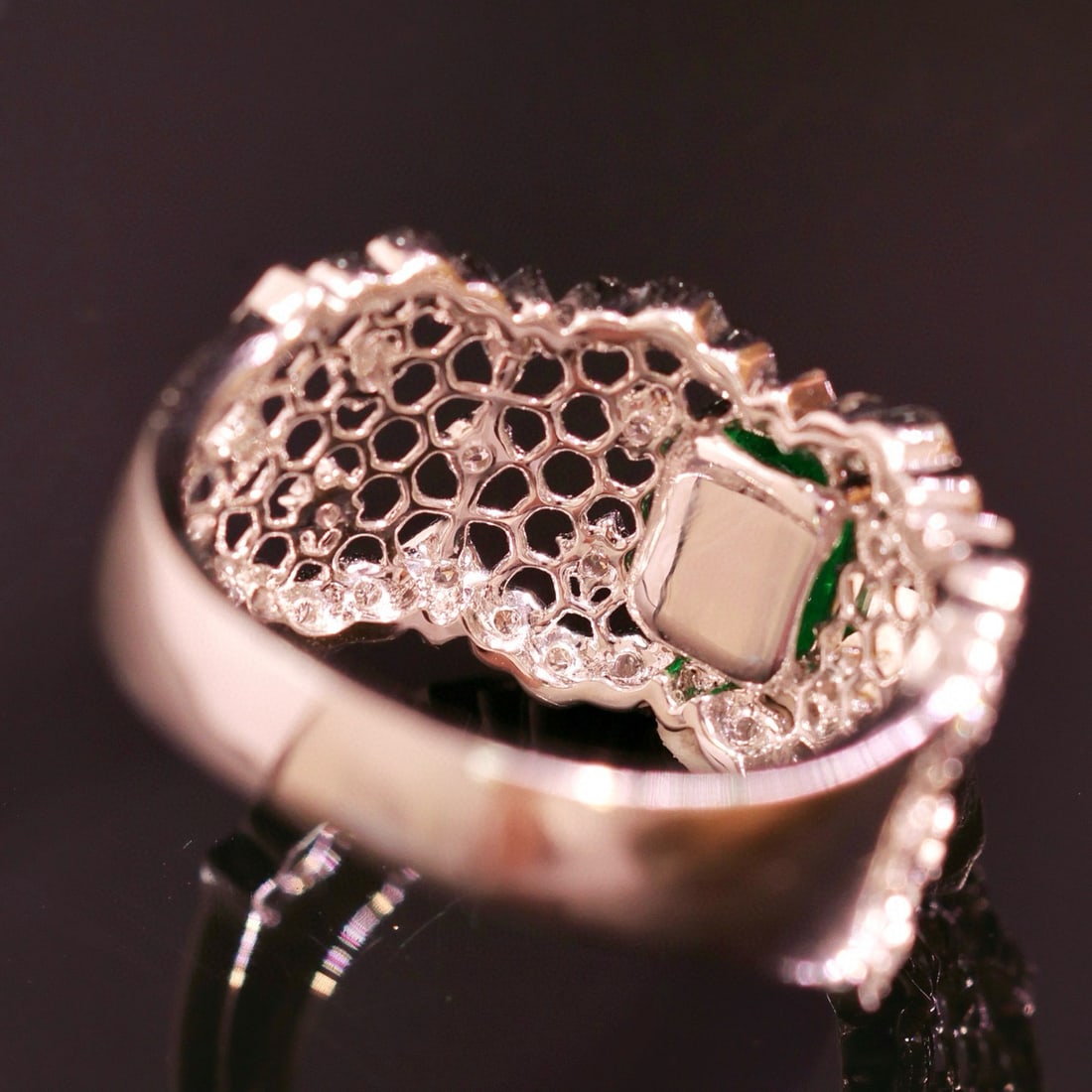 14k Gold 1.02 Ctw Vivid Green Natural Emerald & Diamond Ring - 5