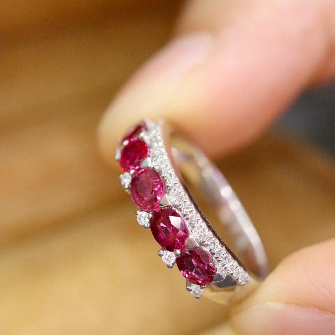 14k Gold 1.77 Ctw Natural Ruby & Diamond Ring - 3