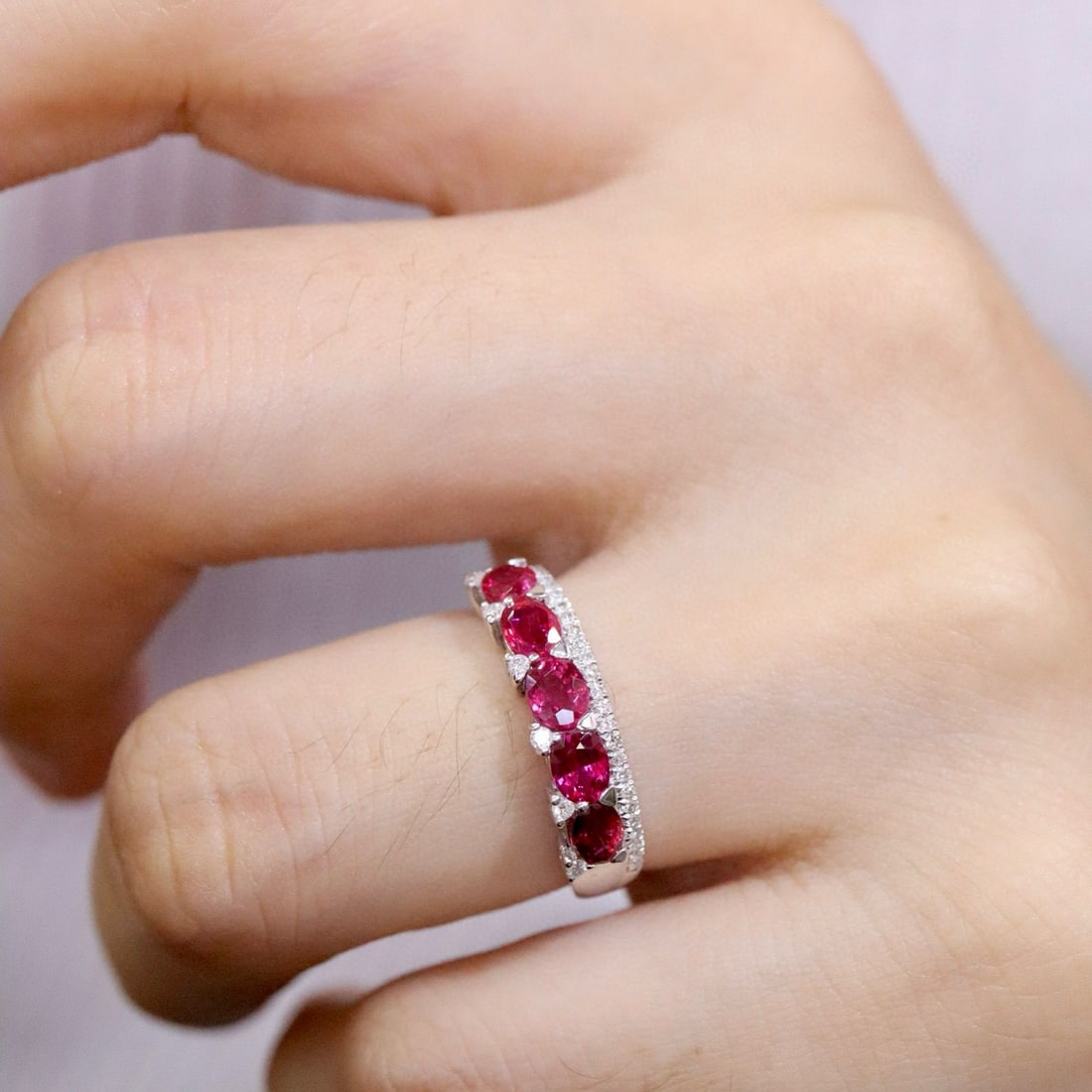 14k Gold 1.77 Ctw Natural Ruby & Diamond Ring - 4