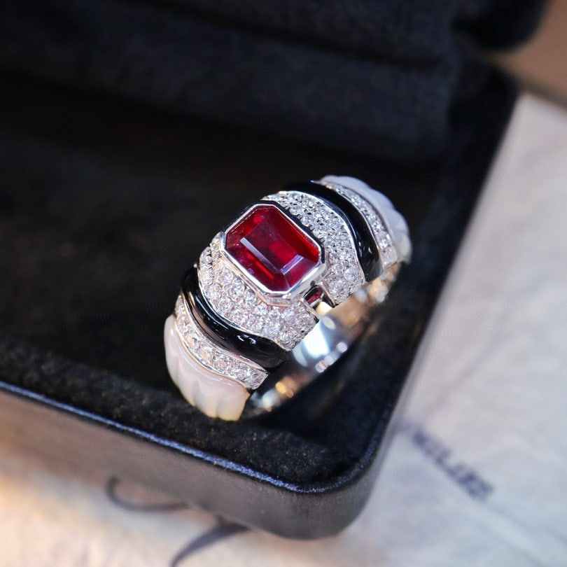 14k Gold 1.38 Ctw Natural Ruby & Diamond Ring - 4