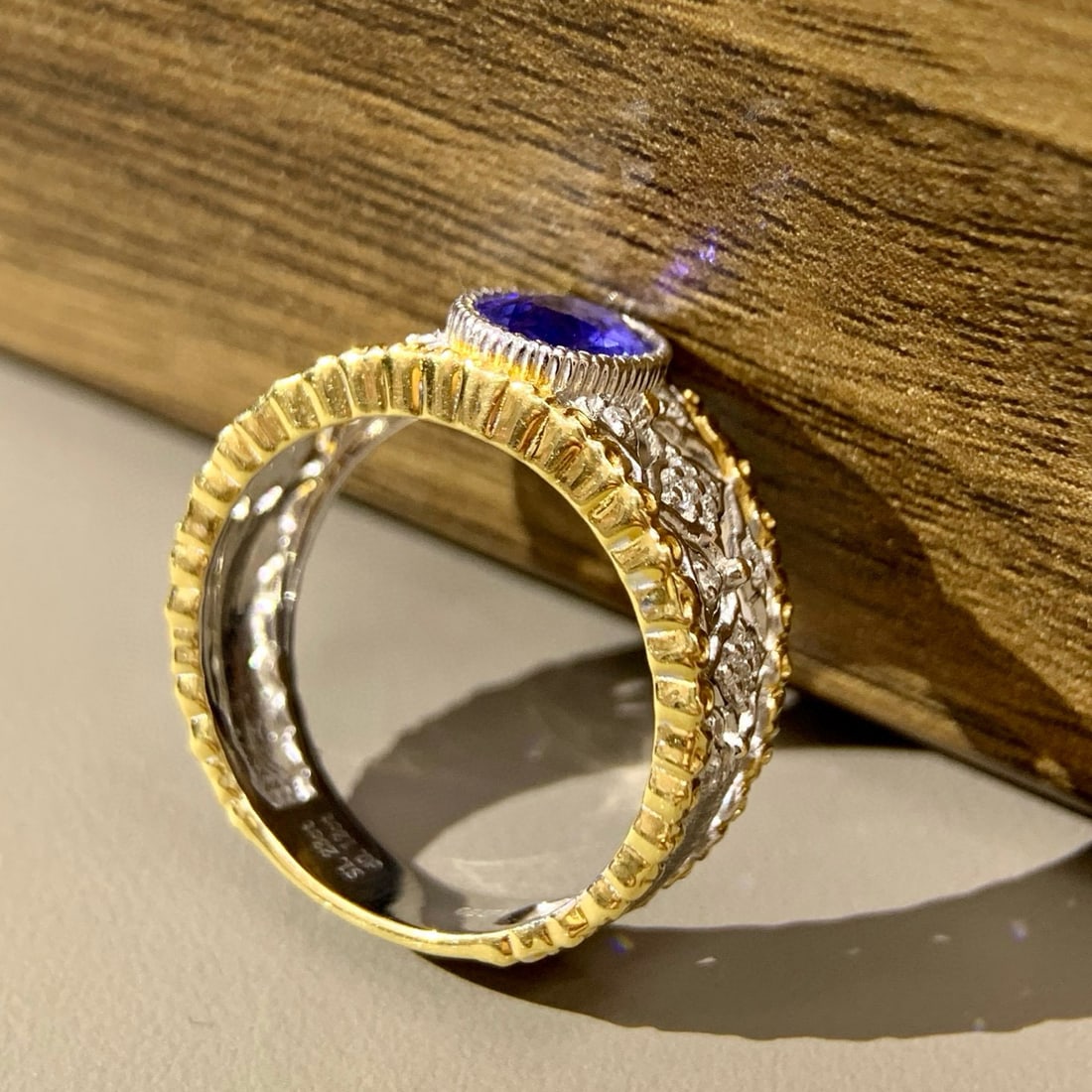 14k Gold 1.35 Ctw Natural Sapphire & Diamond Ring - 5
