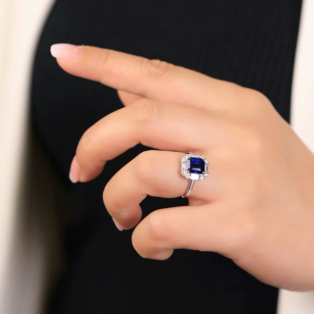 14k Gold 2.81 Ctw Natural Sapphire & Diamond Ring - 4