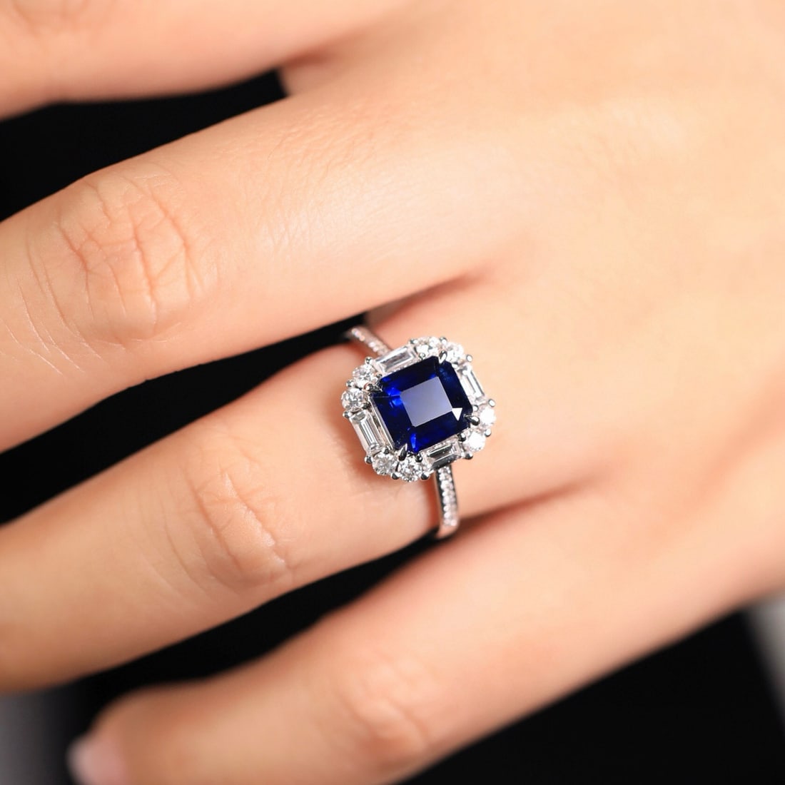 14k Gold 2.81 Ctw Natural Sapphire & Diamond Ring - 6