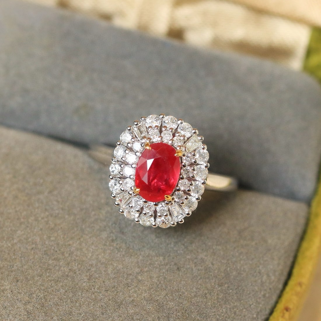 14k Gold 1.72 Ctw Natural Ruby & Diamond Ring - 2